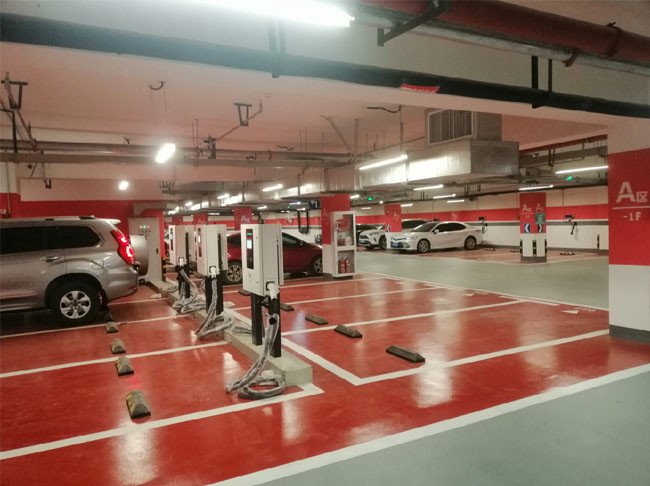 mais recente caso da empresa sobre 40KW estação de carregamento comercial da C.C. EV